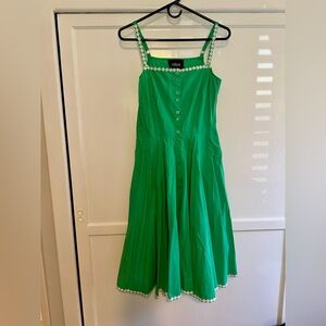 Collectif Green Sleeveless Sundress xs